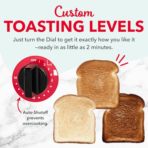 Dash Mini Toaster Oven | Small Toaster Oven for Dorms, Apartments, & Small Kitchens, Adjustable Timer Dial with Auto Shutoff, Removable Cooking Tray & Crumb Catch, Red - Image 5
