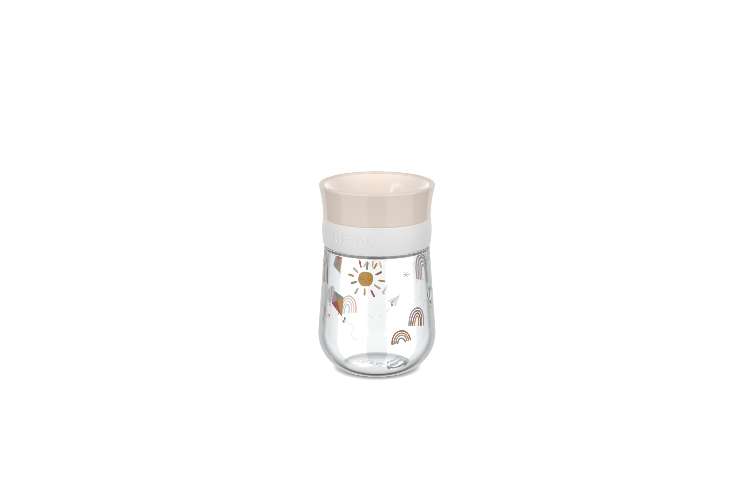 Mepal - Bicchiere Trainer 360° Mio - A prova di perdite - Cerchio a 360° per bere da entrambi i lati - Si chiude automaticamente quando il bambino smette di bere - - 300 ml - Sunshine & Rainbow