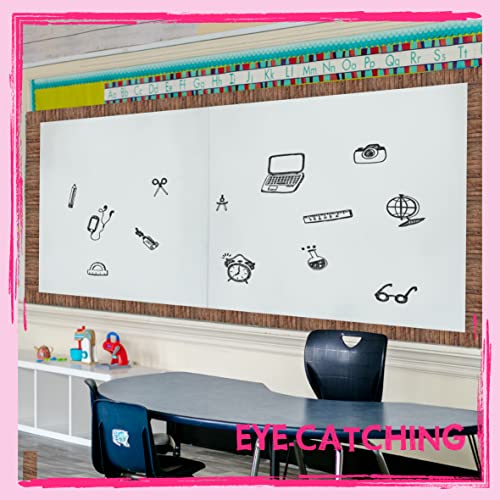 Image of 60 Feet Bulletin Board Borders, Wooden Pattern Straight Rolled Border Trim Dark Wood Board Border Decoration for School, Classroom & Offices (Pack of 3)