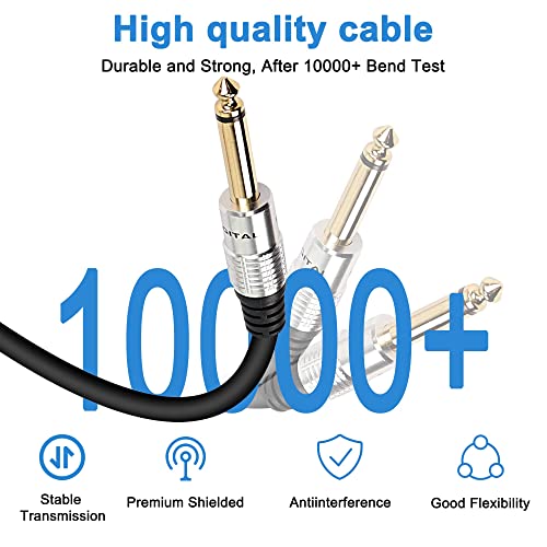 Cable divisor 6.35mm TRS estéreo a doble TS mono 50 cm miniatura 2