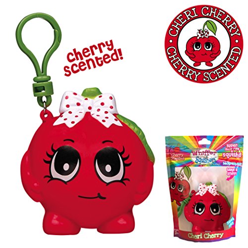 Whiffer Squishers 'Cheri Cherry' Slow Rising Squishy Toy Cherry Scented Backpack Clip