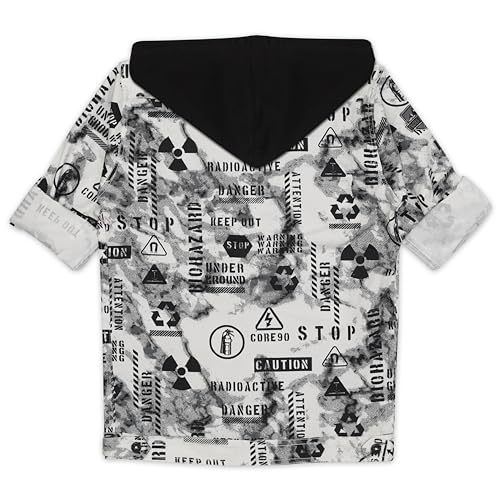 Image of CAVIO Boys Printed Casual Jacket With Hooded T-Shirt