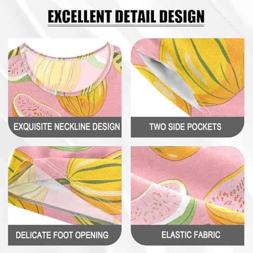 ALAZA Melon Fruit Pajamas Short Sleeve 2 Piece Sleepwear Top and Bottom Pajama Set Unisex4