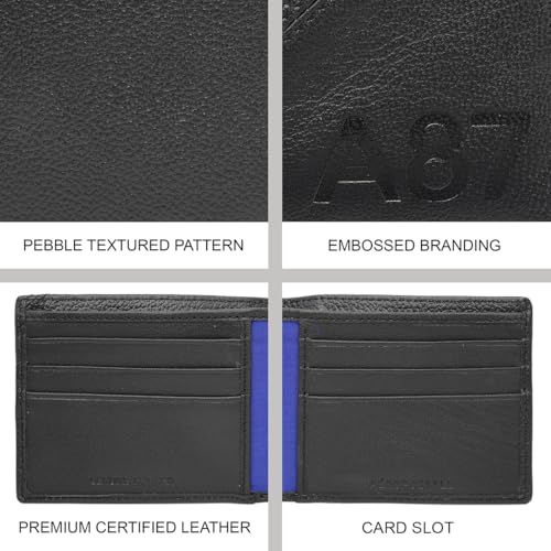 Image of Aeropostale Men's SLIMFOLD Wallet Tucson - Black | Pebbled Leather | Formal & Minimalist Carry | Ideal for Gifting