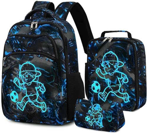 LOIDOU Schulrucksack Set Mädchen 3 Teilig Kinderrucksack Schultasche Teenager Rucksack Jungen Kinder Ergonomischer Schulranzen