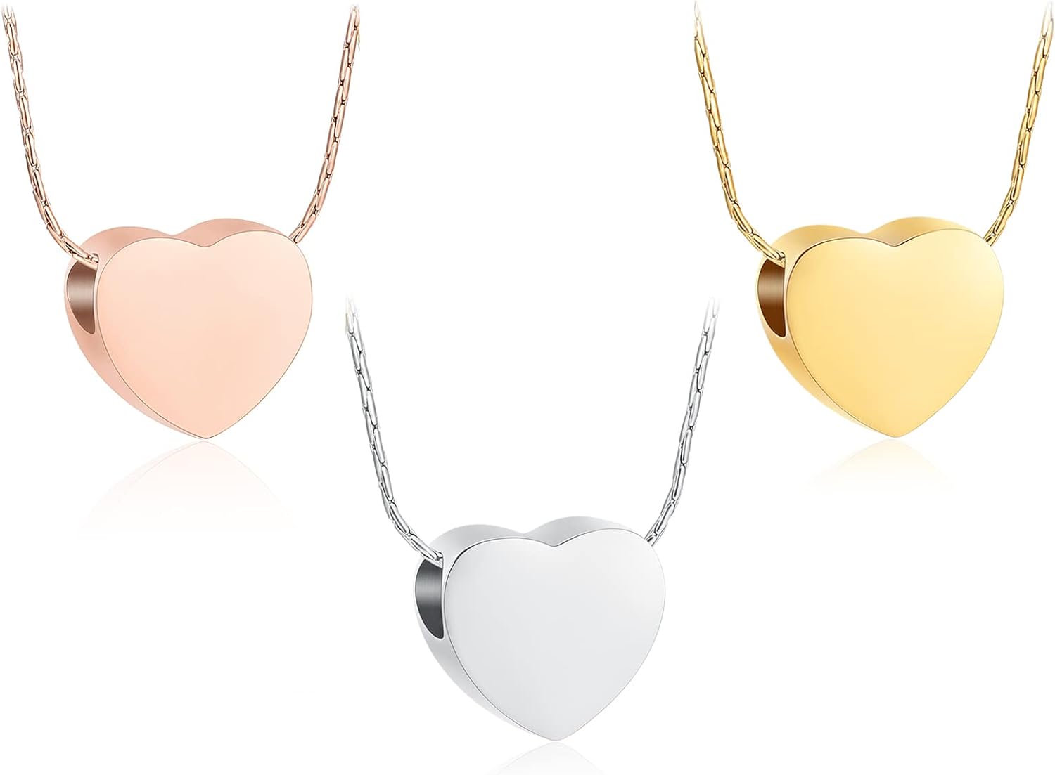 constantlife Cremation Jewelry for Ashes - Heart Pendant Memorial Urn Necklace Ashes Holder Stainless Steel Personalized Customization Keepsake