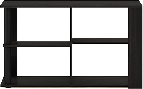 Miniatura 6 de Furinno Romain - Mesa auxiliar estrecha con estantes, color espressonegro