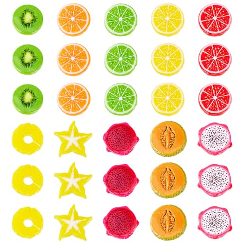 Mini fruits en résine Craftdady lot de 40 caramboles ananas kiwi pour mini cuisine