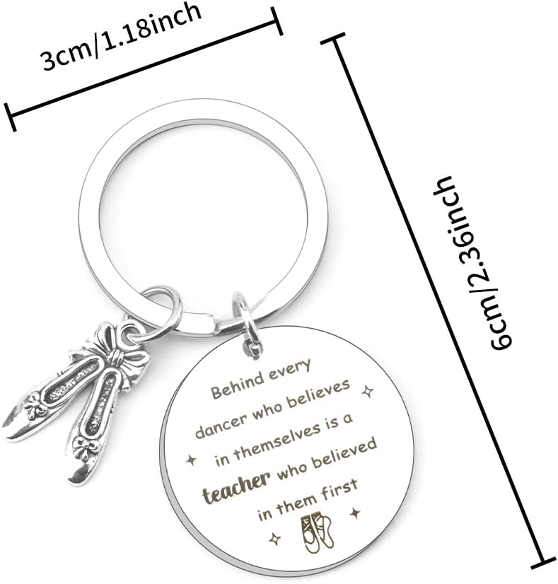 Thank You Dance Teacher Gifts from Student,Cute Birthday Appreciation Gifts Ideas for Ballet Dance Instructor Teachers Women Female Teachers Day Christmas Valentine Present Keychain from Student - Image 6