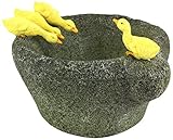 Top Collection Miniature Fairy Garden and Terrarium Ducks on Functional Stone Flower Pot for Succulents, 3.75-Inch