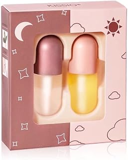 KISSIO Lip Plumper Set,Natural Lip Plumper,Lip Care, Lip Plumper Gloss,Lip Moisturizing Beautiful,Day Ues And Night Ues Set(2PCS)