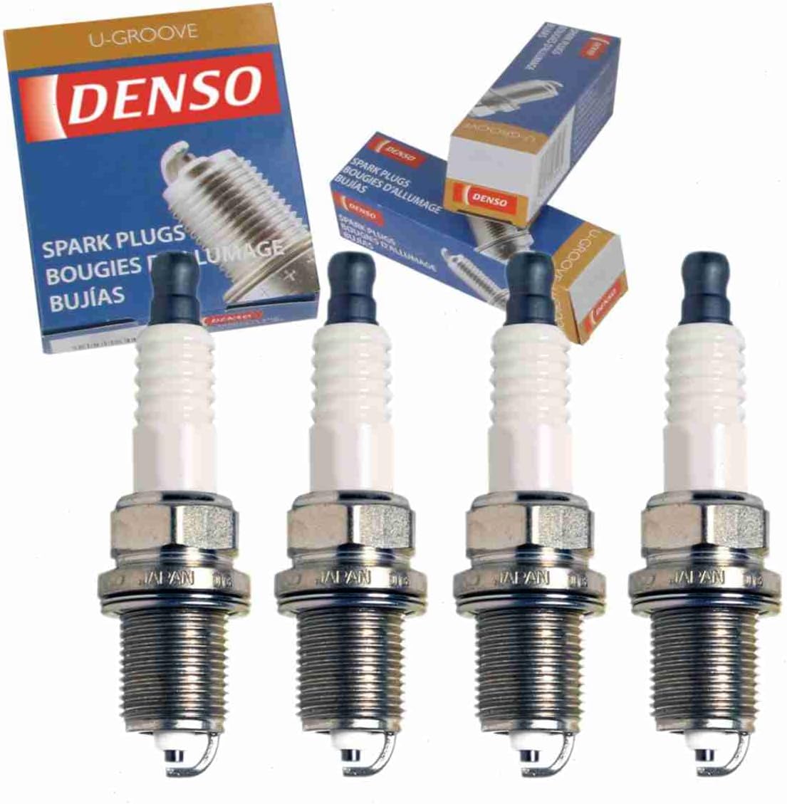 4 pc DENSO Standard U-Groove Spark Plugs compatible with Toyota 4Runner 2.7L L4 1996-1999