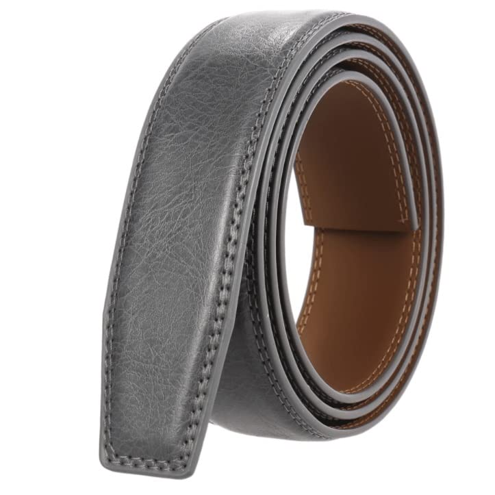 Mens Gray Belts Automatic Alloy Buckle Plus Size 130cm Male Belt Leather Belt for Men (Color : A, Size : 130cm) (A 120CM)2