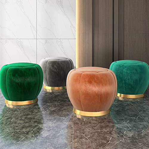 Tabouret pouf ottoman rembourré et banc à chaussures rond de 40 cm - 5
