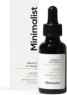 Minimalist 16% Vitamin C Face Serum (Advanced) With Vit E, & Ferulic Acid For Glowing Skin | Advanced Brightening Formula With Power of Vit C & E, Ferulic Acid & Fullerenes