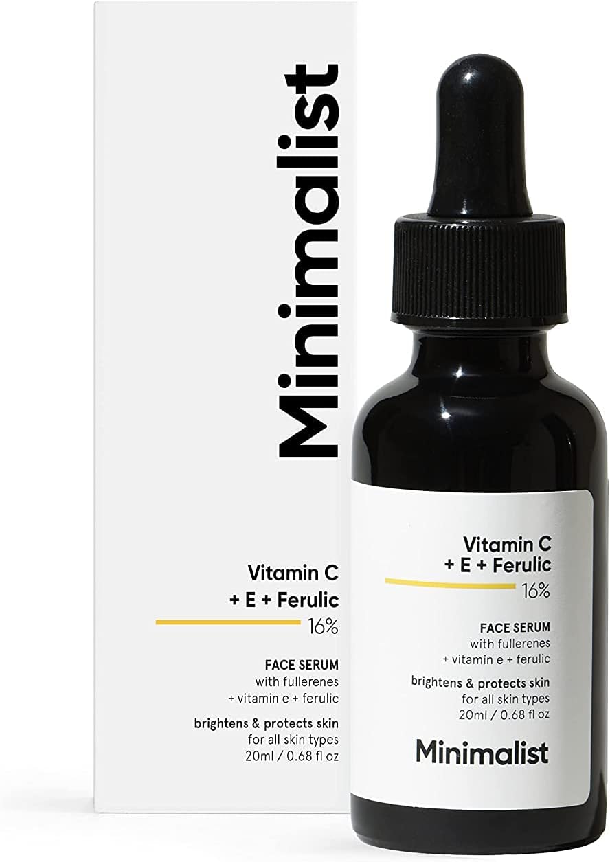 Helen Minimalist 16% Vitamin C Face Serum (Advanced) With Vit E, & Ferulic Acid For Glowing Skin | Advanced Brightening Formula With Power of Vit C & E, Ferulic Acid & Fullerenes