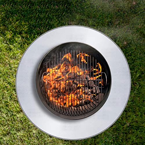 Sob o tapete da grelha,32in Portable Deck Mats for Grill - proteção pátio para centro cozimento grel