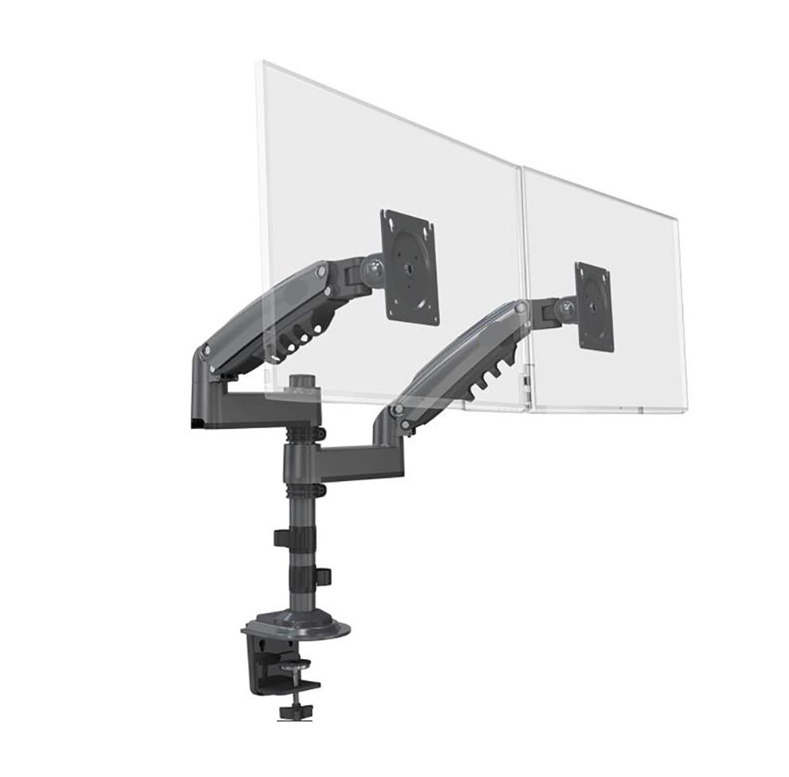 Support de bureau double bras H180 Matte Charcoal, l'excellence mécanique pour écrans