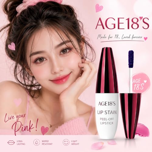 Image of AGE18'S Lip Stain Peel Off Lipstick, Waterproof Transfer Proof Kiss Proof Matte Tint, Long Lasting Smudge Resistant Liquid Lip Color, Lightweight Hydrating Daily Wear for Women Lasts All Day 8ml (Shade#05)