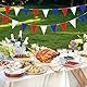 YUHGENWI 20M 56pcs Bunting Banner, wasserdichte wiederverwendbare Wimpel für Party Dekorationen Geburtstag, Rot, Blau, Weiß, 22 x 16 cm