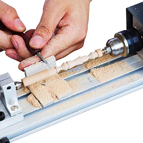 ETE ETMATE 200W Mini Lathe Beads, DIY Working Wood Lathe Milling Machine DIY Grinding Polishing Beads Drill Rotary Tool Set Lathe Set