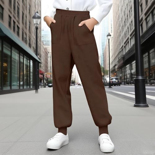 Boy Fall Dressy Casual Sweatpants Fashion Comfy Solid Color Sweat Pants Stretch Vacation Joggers Trousers Size 5-154