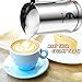 NAUTOR Milk Frother, Electric Milk Frother with Hot or Cold Functionality, Foam Maker, Silver Stainless Steel, Automatic Milk Frother and Warmer for Coffee, Cappuccino and Matcha