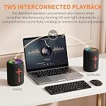 2 en 1 Haut-parleur Bluetooth à double Splittable magnétique, IPX6 Haut-parleur sans fil portable Split étanche avec 20W Son de Stéréo, Bluetooth V5.3, 24H Temps de jeu, combinaisons multiples pour la maison, l'extérieur ou le voyage