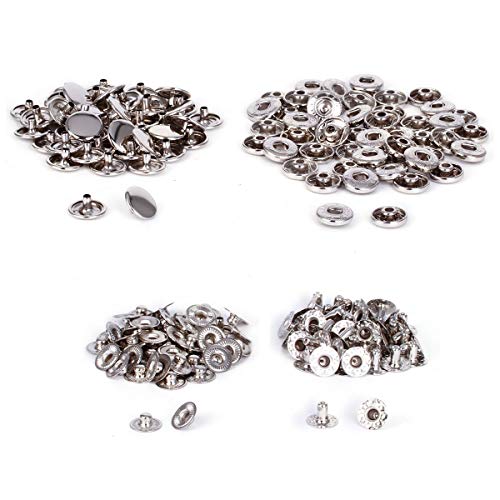 Hamimelon 10/12/15mm 50 Rivet Metal Noir Argente cuivre DIY Sac Ceinture Chaussure Punk (Argente 12mm)