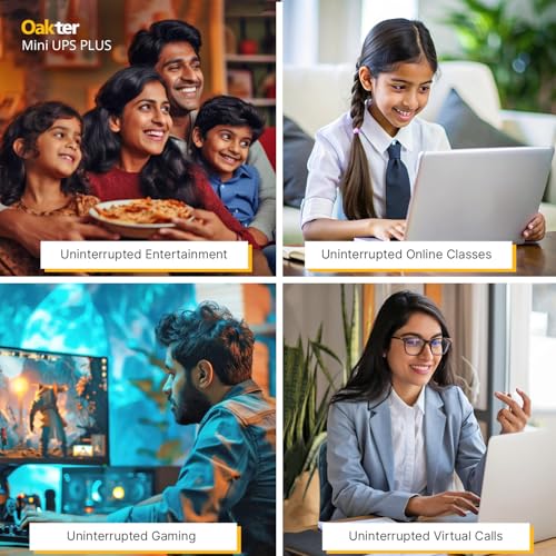 Image of Oakter Mini UPS Plus WiFi Router Broadband Modem | Backup Up to 6 Hours | WiFi UPS Power Backup During Power Cuts | UPS Broadband Modem | Current Surge & Deep Discharge Protection