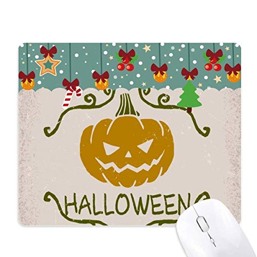 Alfombrilla de ratón de Halloween con base antideslizante y diseño de calabaza