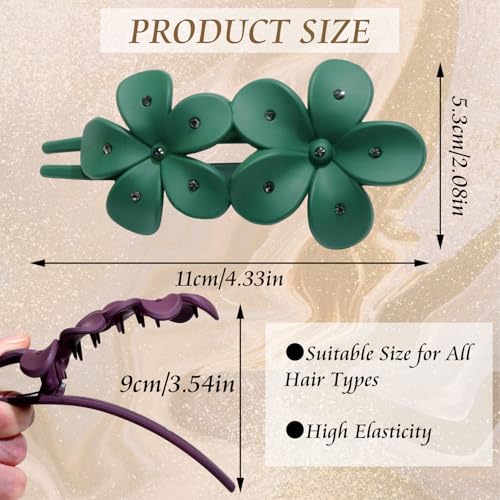 4 Piezas Multicolor Pinzas Planas para Cabello miniatura 3