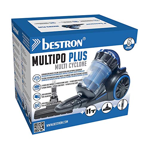 Bestron Zakloze multi-cilinder stofzuiger Multipo Plus, Aktrionstraal: 7 m, capaciteit: 2 l, 700 watt, zwart/blauw - Image 8