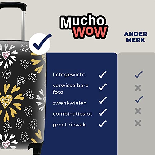 MuchoWow® Koffer - Meisje - Hart - Patronen - Girl - Kids - Kinderen - Past binnen 55x40x20 cm en 55x35x25 cm - Handbagage - Trolley - Fotokoffer - Cabin Size - Print - Image 7