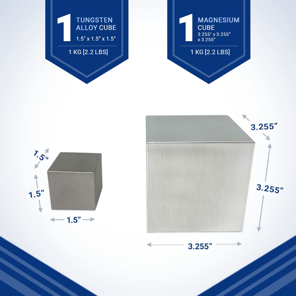 Kilo Tungsten and Magnesium Cube Set (1.5