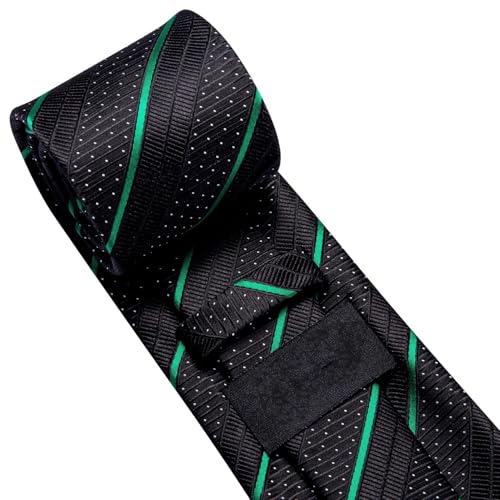 Image of Dubulle Silk Ties Set for Men Formal Paisley Striped Necktie Pocket Square Cufflinks 3PCS Sets Wedding Business Party