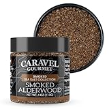Smoked Sea Salt, Cold Smoked Over Alderwood, Smoky Salt Flavor with No Articifial Flavors, 4 oz Jar - Caravel Gourmet