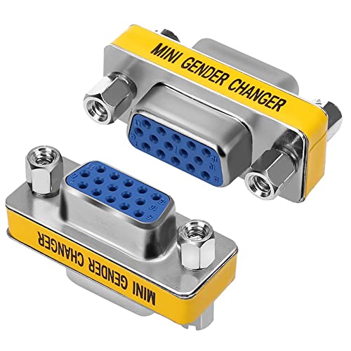 VMOJO VGA Kupplung VGA Buchse auf Buchse Adapter 15pin 15Polig Adapterkupplung SVGA Mini Gender Changer [2 Pack]
