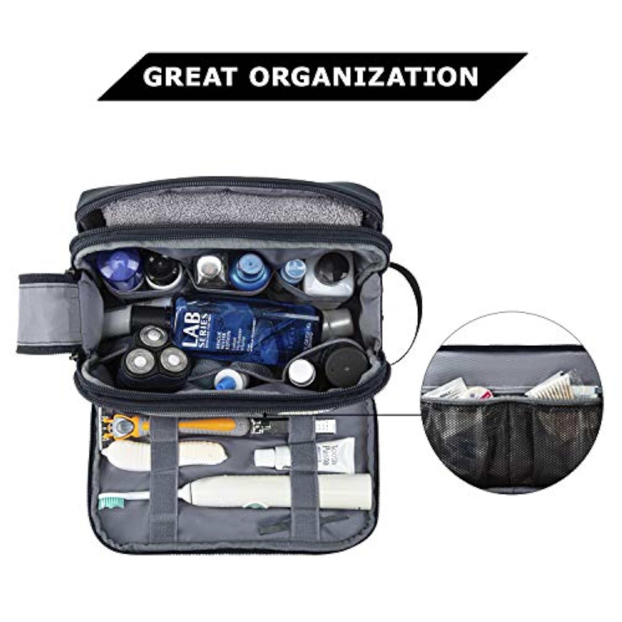 Toiletry Bag for Men, Travel Toiletry Organizer Dopp Kit