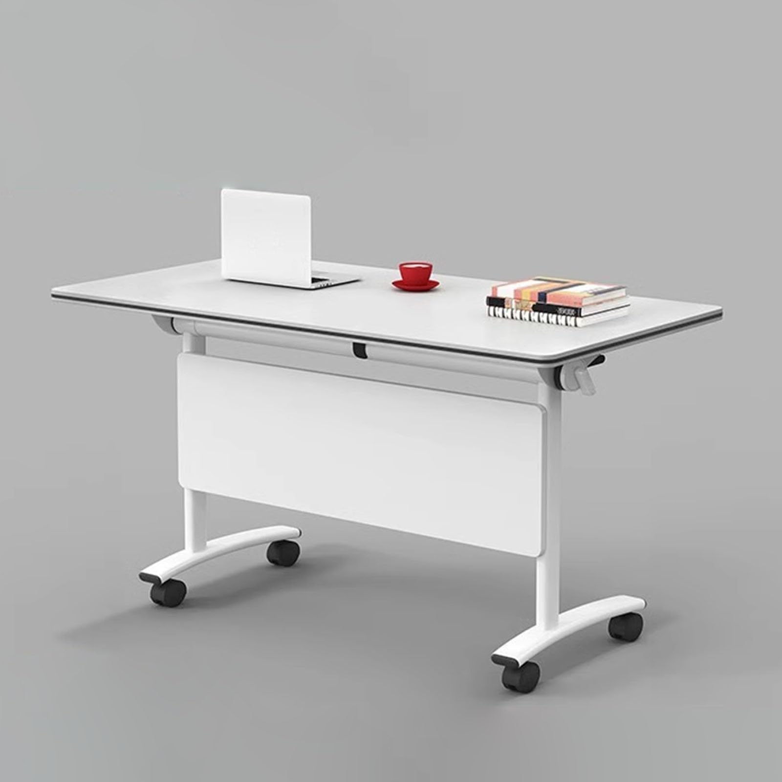 Großer klappbarer Konferenztisch mit leisen Rädern – Moderner Rolltisch für Büro – platzsparendes, tragbares Design (1 Pack)