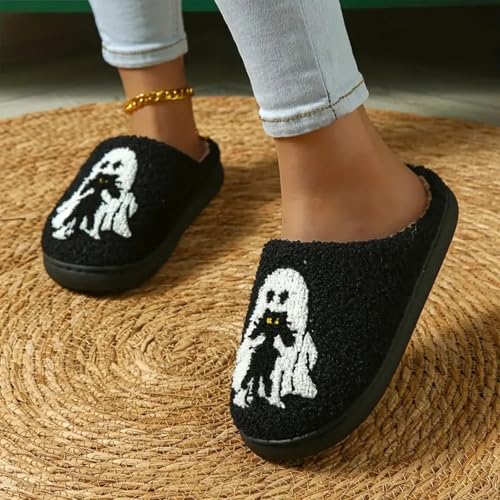 Cute Slippers for Women Halloween Fun Cute Holiday House Shoes Fluffy Warm Slipper Gifts for Adults2