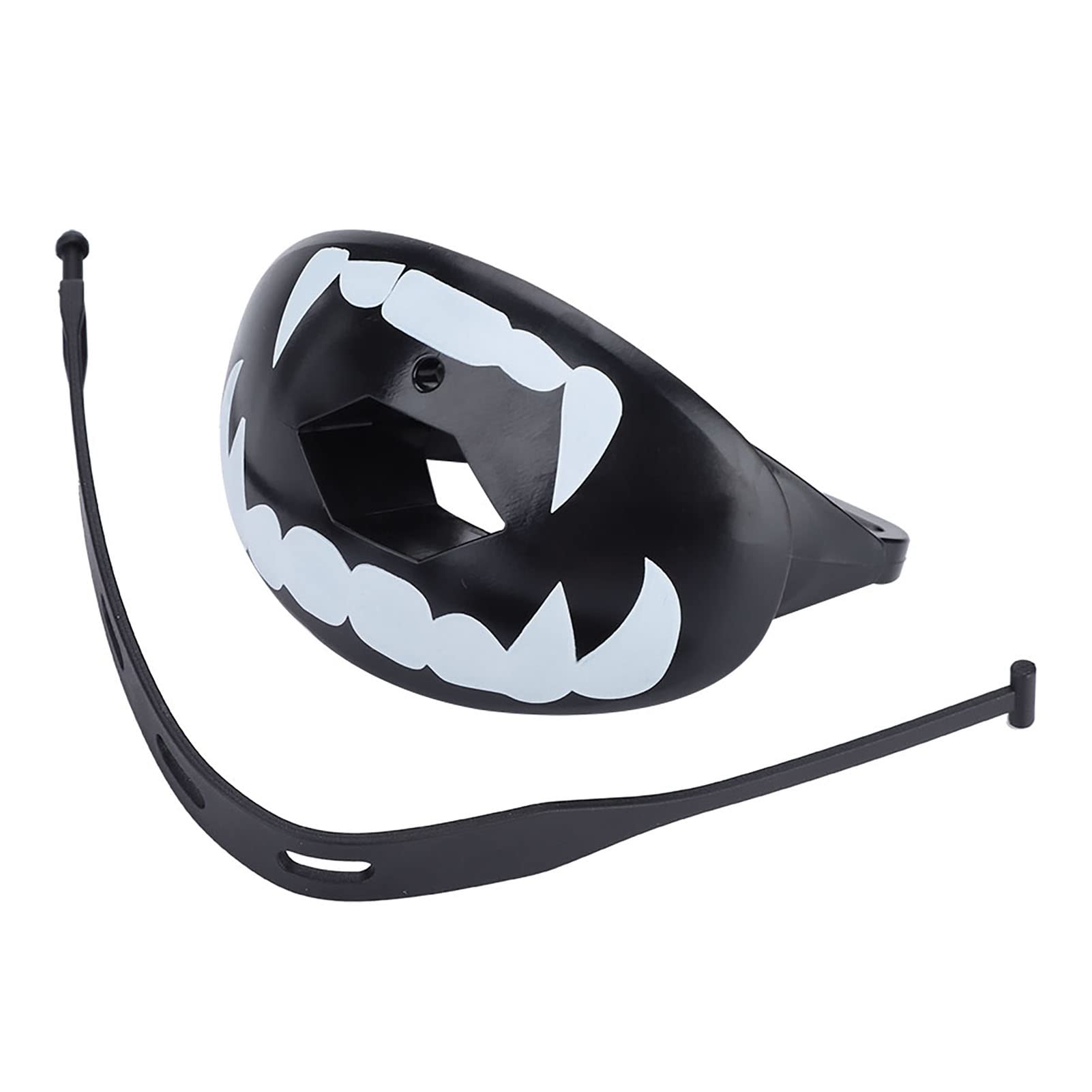Food Grade Mouthguard, 4colors Teeth Protector Sports Mouthguard Dual for Boxing Football Sports (White Teeth on Black Background)