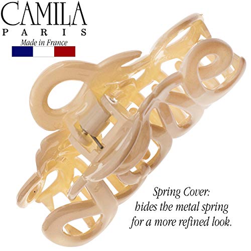 Camila Paris Cp3046 French Hair Clip For Women, 3.25 Inch Girls Hair Claw Clips Jaw Ivory Cellulose, Fashion Durable And Styling Hair Accessories For Women, Strong Hold No Slip Grip, Made In France #TOP6
