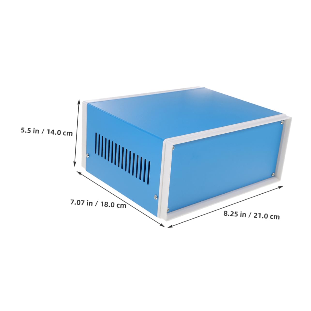 Metall Elektronikgehäuse für Projekte mit Lüftungsschlitzen Blau