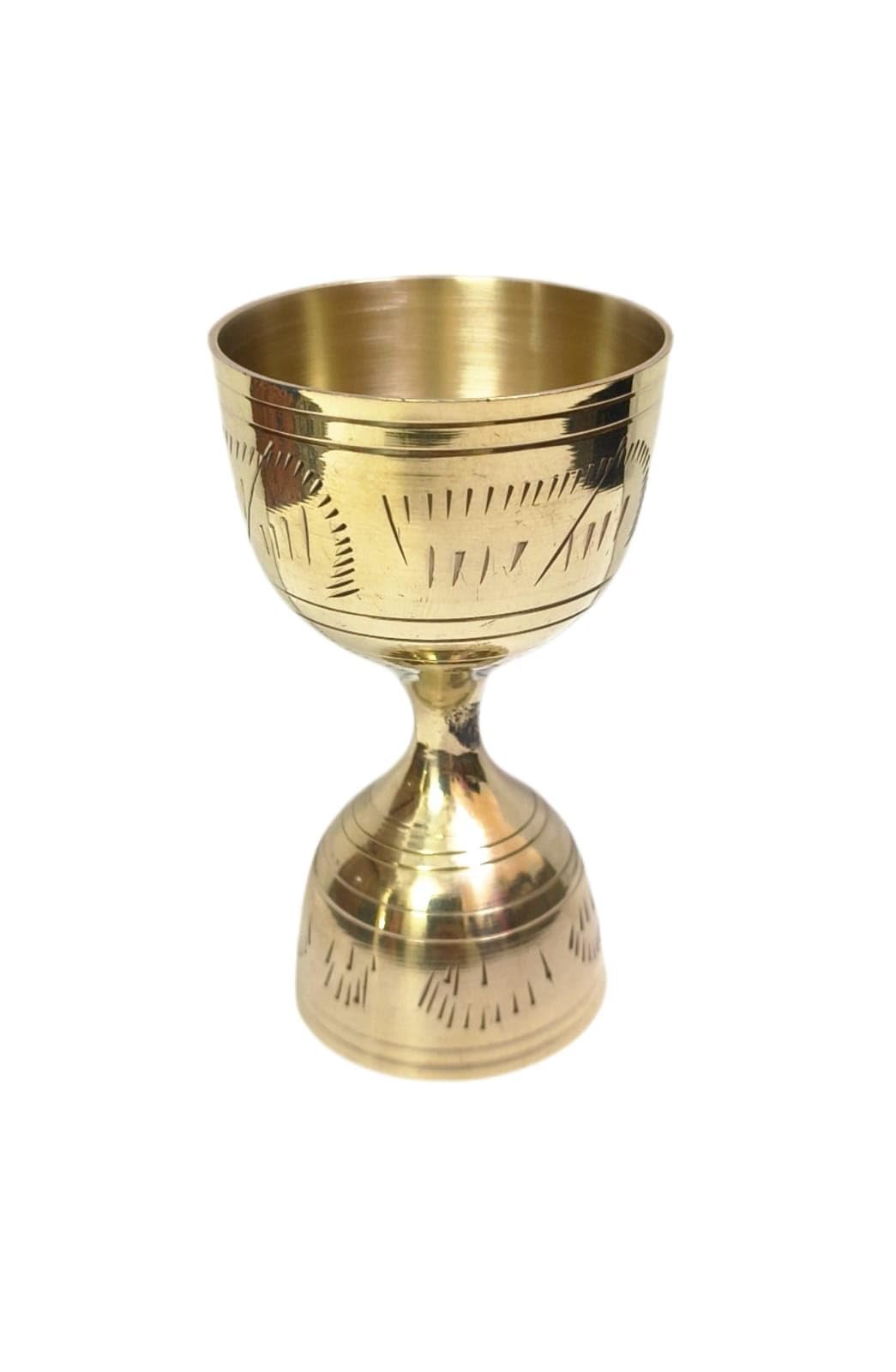 BONA FIDE - Unit of signature metal exports Brass peg Measure 30/60 ml Jigger, peg Measure Brass Jigger,Brass Measuring Tool Double peetal Measuring Cup,peg Measurer Brass peg Measure