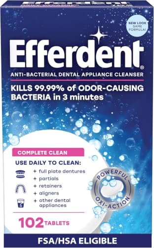 Image of efferdent Denture Cleaner Tablets, Complete Clean, 102 Count (Pack of 6)