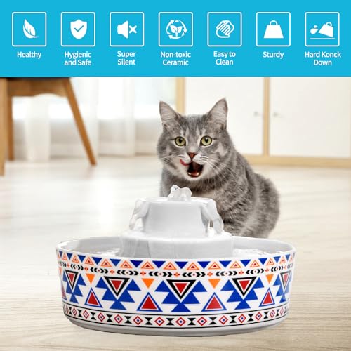 Fuente de Agua de Cerámica para Mascotas 2.1 L miniatura 2
