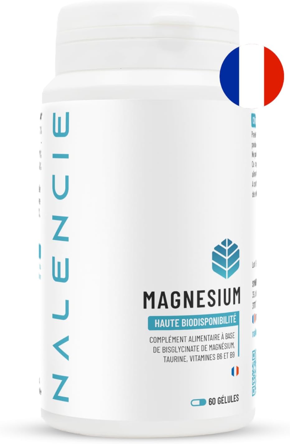 Magnesium Bisglycinate + Vitamin B6/B9 & Taurine – High Content – 60 Vegan Capsules – 1 Month – Sleep, Fatigue and Stress – Superior Absorption & High Assimilation – Made in France
