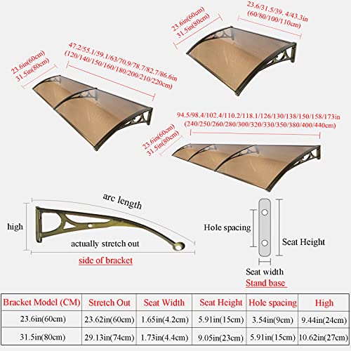 Couverture en polycarbonate de qualité supérieure pour auvent de porte robuste - 3