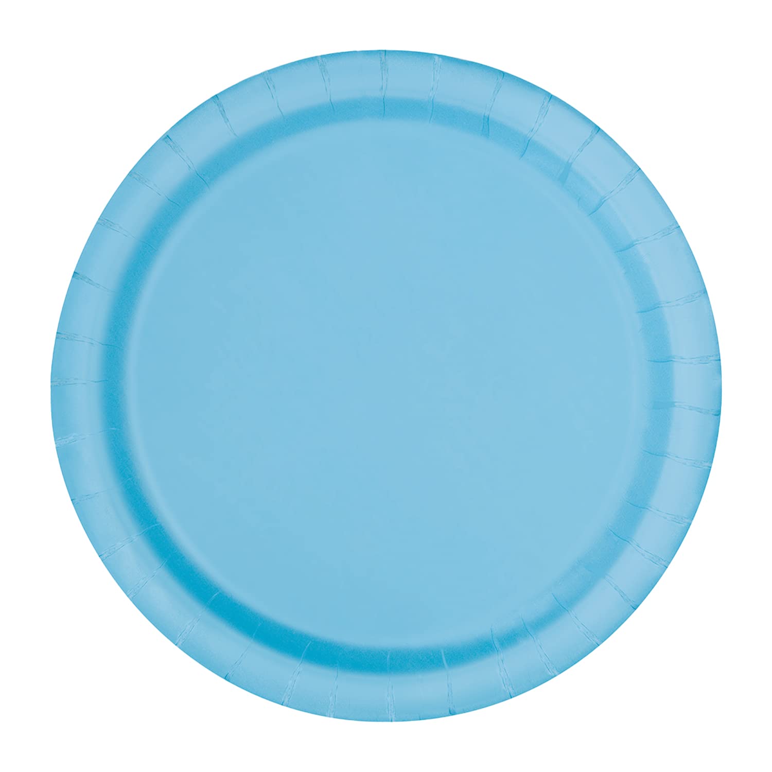 WedDecor Powder Blue 18cm Disposable Paper Round Dessert Plates 16 Pack